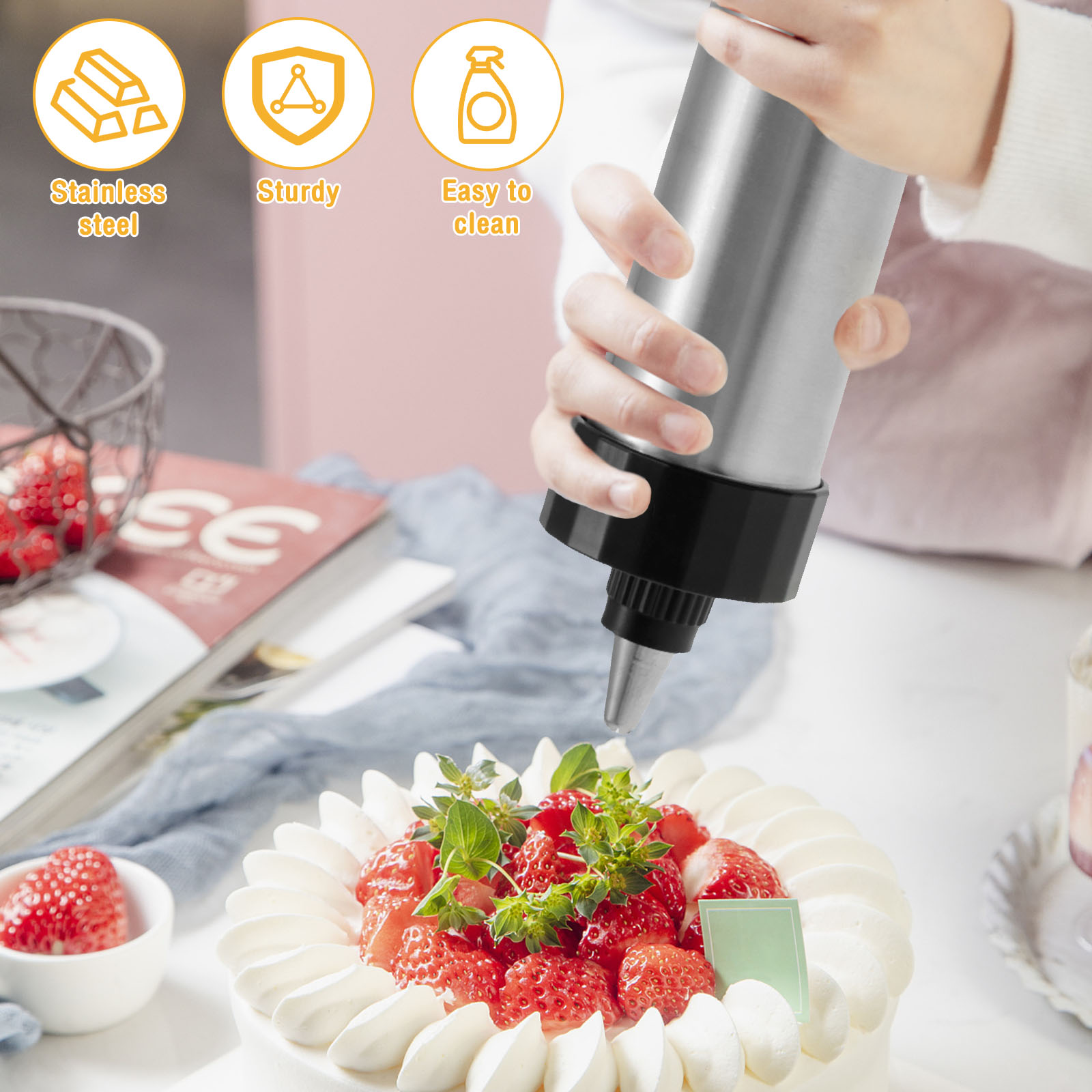 Cookie Press Gun Kit Edelstahl – Churros Maker Gun Bewertung und Preis